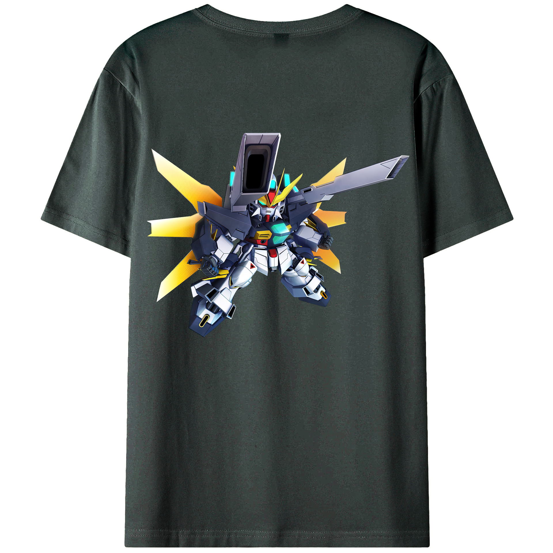 （画像用） 機動戦士ガンダム Mobile Suit Gundam 綿100％ メンズ半袖Tシャツ（バックプリント） 通気性